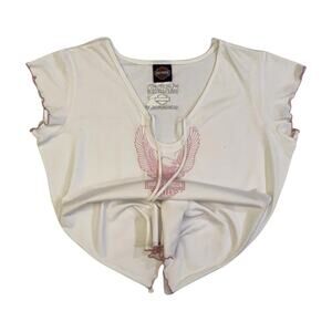 Harley Davidson Eagle Graphic Baby Doll‎ T Shirt White XL